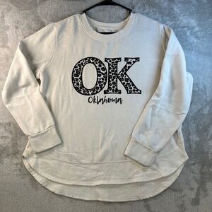 State of Mine L Oklahoma OK Leopard Print Sweatshirt Southern Comfy Boho Cheetah